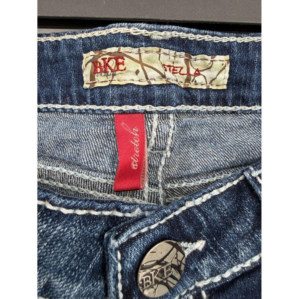 BKE Stella Bootcut Jeans Womens 28x35 Dark Wash Stretch‎ Denim Embroidered - Picture 3 of 8